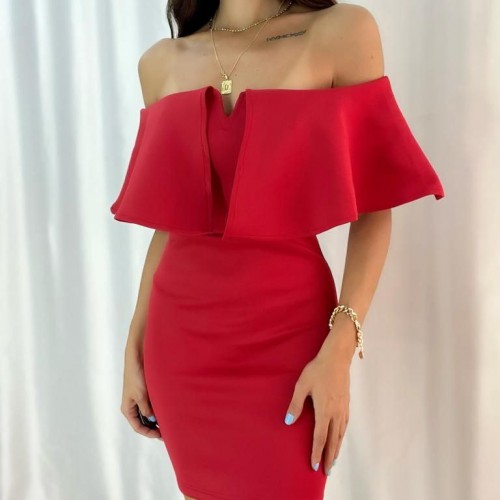 116233 TOPTAN KIRMIZI ELBİSE 116233 TOPTAN KIRMIZI ELBİSE toptan bayan giyim