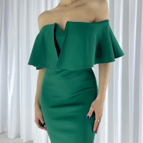 116235 TOPTAN ZÜMRÜT YEŞİL ELBİSE 116235 TOPTAN ZÜMRÜT YEŞİL ELBİSE toptan bayan giyim