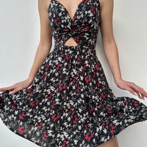 116304 TOPTAN DESENLİ ELBİSE toptan bayan giyim