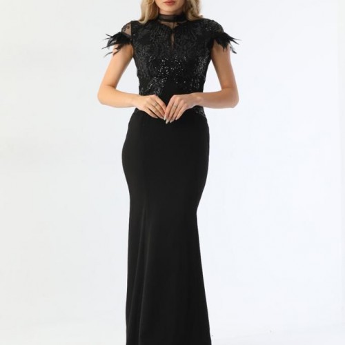 116506 TOPTAN SİYAH ABİYE toptan bayan giyim