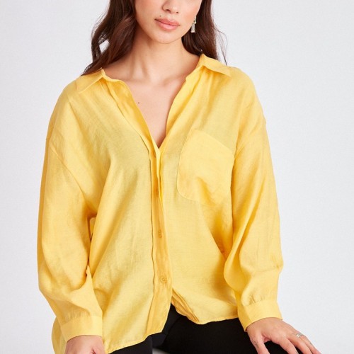 117037 TOPTAN SARI GÖMLEK toptan bayan giyim