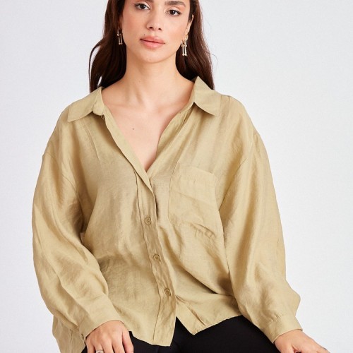 117058 TOPTAN VİZON GÖMLEK toptan bayan giyim