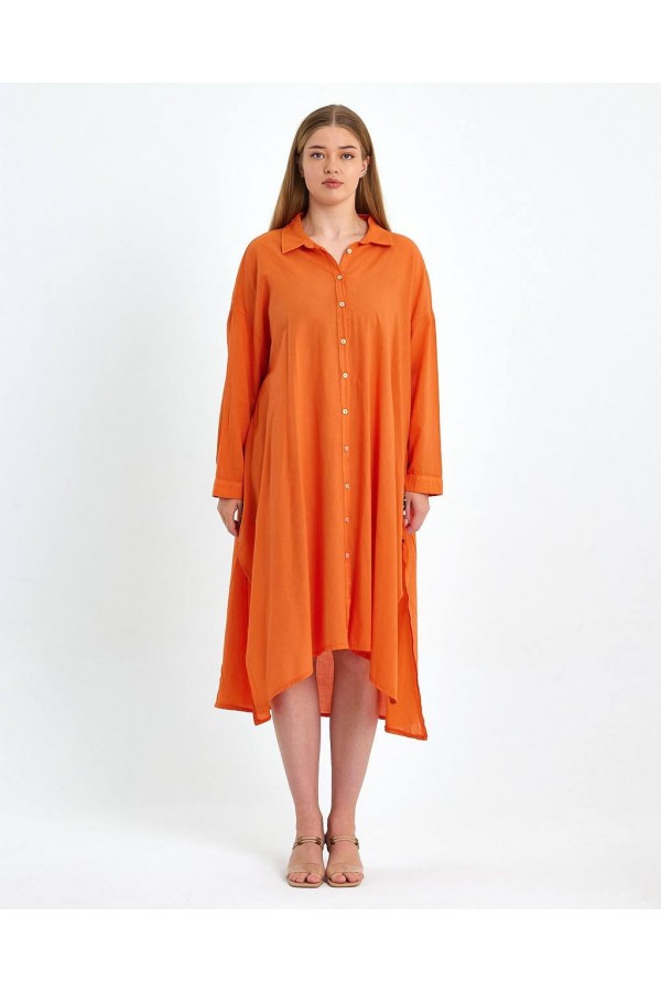 117134 البرتقالي فستان