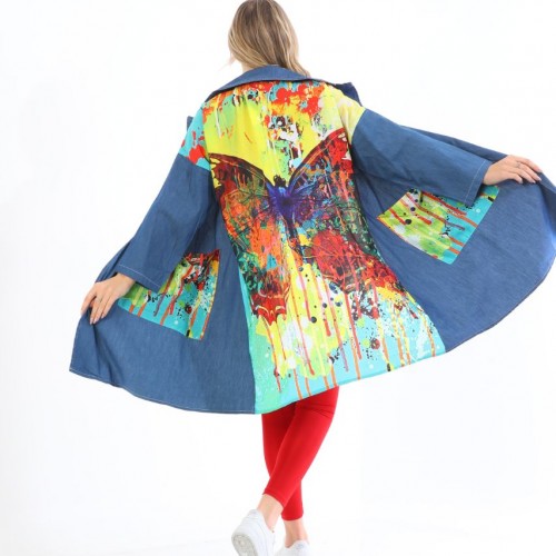 117296 TOPTAN MAVİ TRENÇKOT toptan bayan giyim