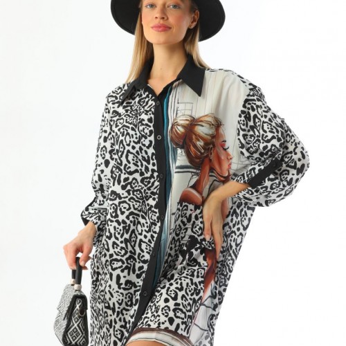 117300 TOPTAN DESENLİ ELBİSE toptan bayan giyim