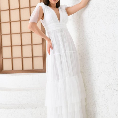 117654 TOPTAN BEYAZ ABİYE toptan bayan giyim