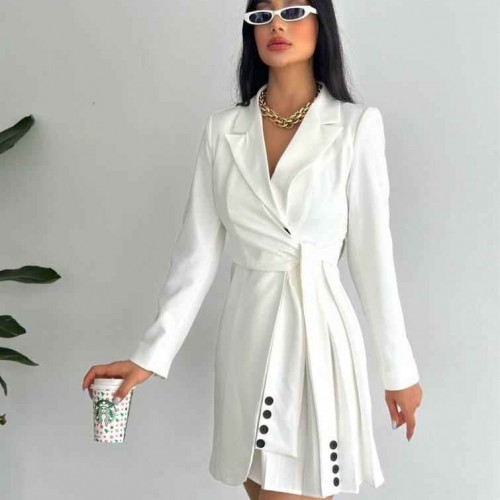 117857 TOPTAN BEYAZ ELBİSE toptan bayan giyim