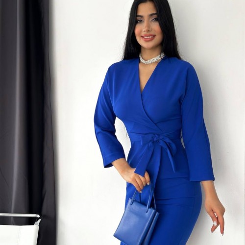 117883 TOPTAN SAKS ELBİSE toptan bayan giyim