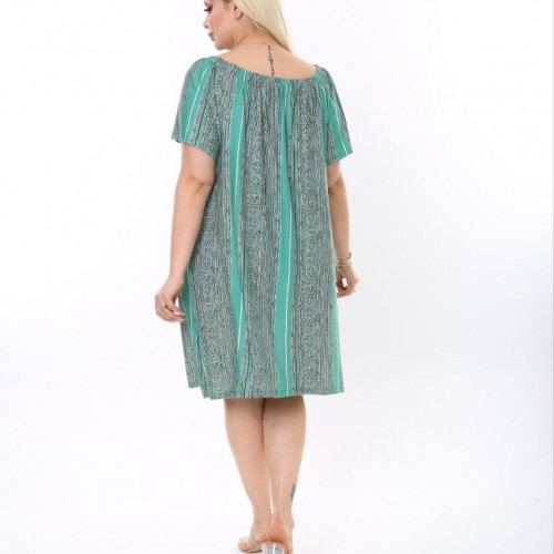 118203 TOPTAN DESENLİ ELBİSE toptan bayan giyim