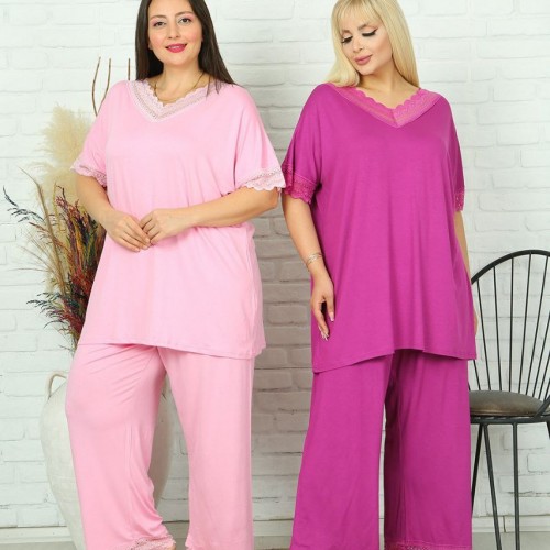 118224 TOPTAN FUŞYA PANTOLON TAKIM toptan bayan giyim