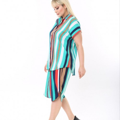 118234 TOPTAN ÇİZGİLİ PANTOLON TAKIM toptan bayan giyim