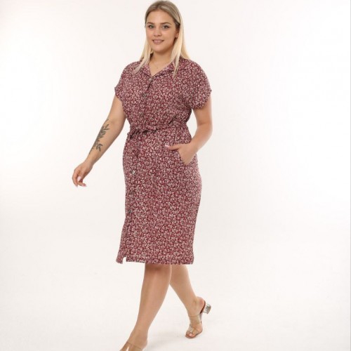 118258 TOPTAN DESENLİ ELBİSE toptan bayan giyim