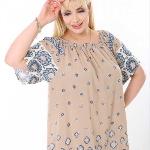 118264 TOPTAN DESENLİ ELBİSE toptan bayan giyim