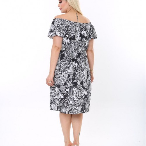 118269 TOPTAN DESENLİ ELBİSE toptan bayan giyim