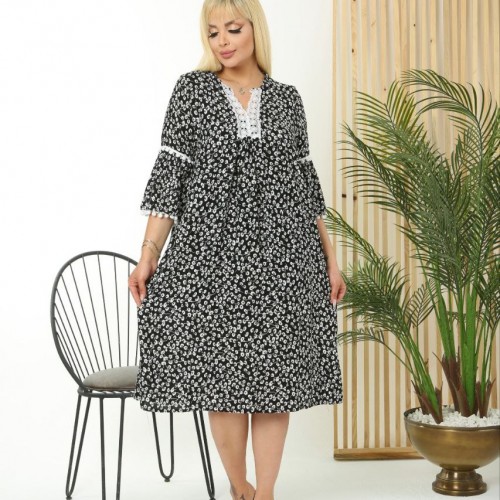 118277 TOPTAN DESENLİ ELBİSE toptan bayan giyim