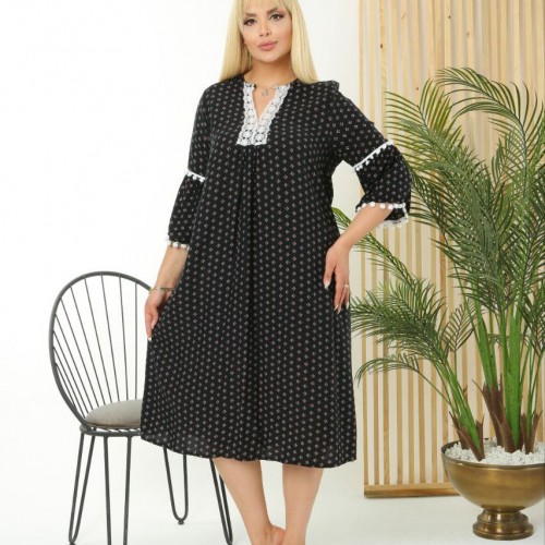 118278 TOPTAN DESENLİ ELBİSE toptan bayan giyim