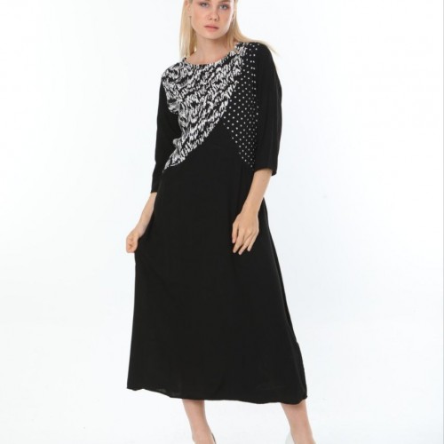 118279 TOPTAN SİYAH ELBİSE toptan bayan giyim