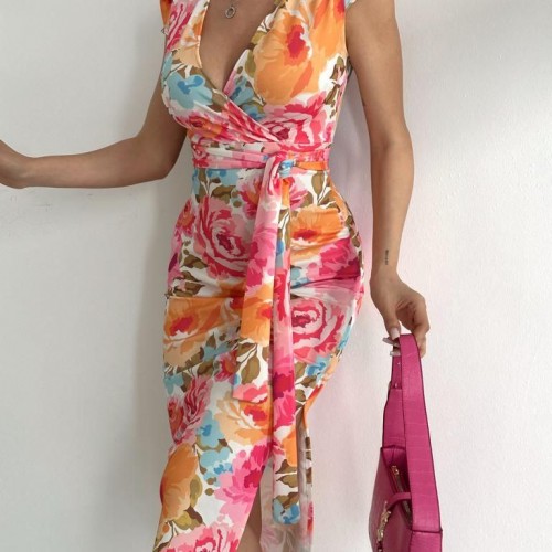 118508 TOPTAN DESENLİ ELBİSE toptan bayan giyim