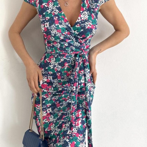 118510 TOPTAN DESENLİ ELBİSE toptan bayan giyim