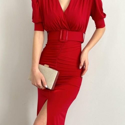 118529 TOPTAN BORDO ABİYE toptan bayan giyim