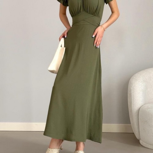 118646 TOPTAN HAKİ ELBİSE 118646 TOPTAN HAKİ ELBİSE toptan bayan giyim