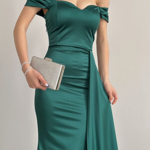 118651 TOPTAN ZÜMRÜT YEŞİL ABİYE toptan bayan giyim