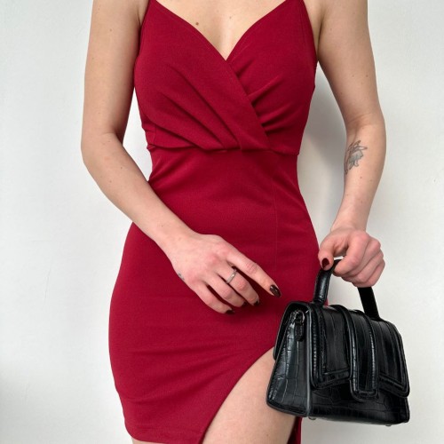 118664 TOPTAN BORDO ABİYE toptan bayan giyim