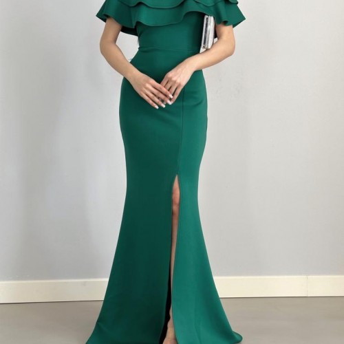 118681 TOPTAN ZÜMRÜT YEŞİL ABİYE toptan bayan giyim