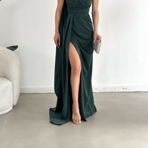 118753 TOPTAN YEŞİL ABİYE toptan bayan giyim