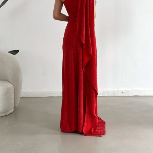 118755 TOPTAN KIRMIZI ABİYE toptan bayan giyim