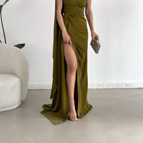 118756 TOPTAN YEŞİL ABİYE toptan bayan giyim