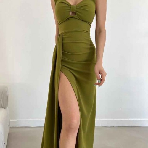 118783 TOPTAN YEŞİL ABİYE toptan bayan giyim