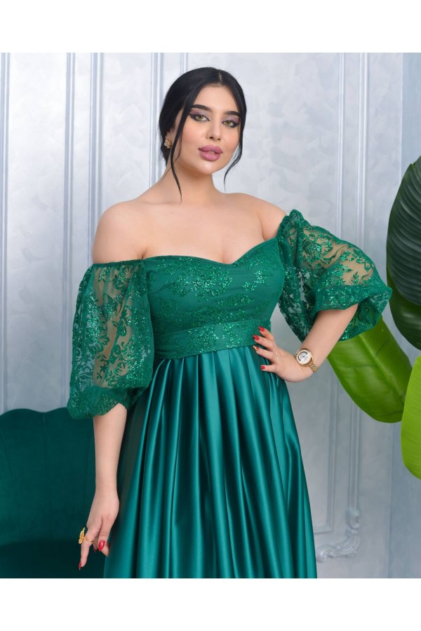 118910 Изумрудно-зеленый Вечернее платье