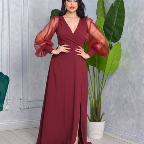 118917 TOPTAN BORDO ABİYE toptan bayan giyim