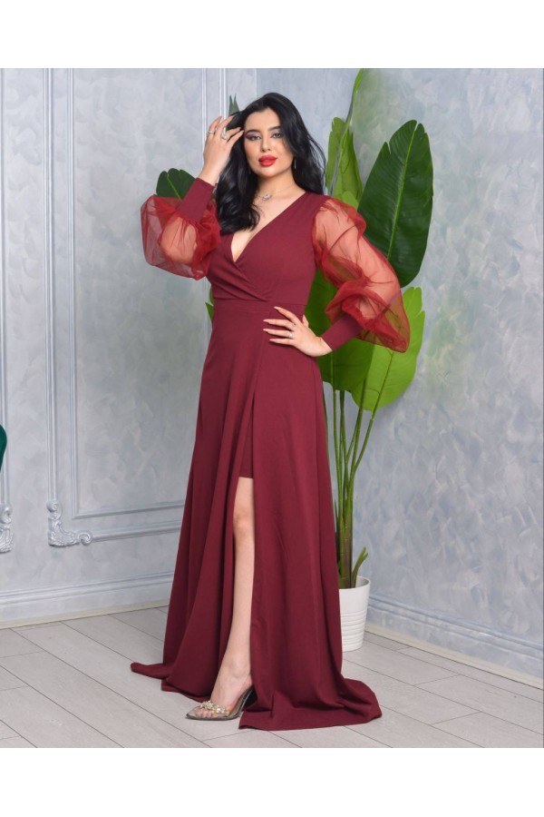 118917 burgundy Evening dress