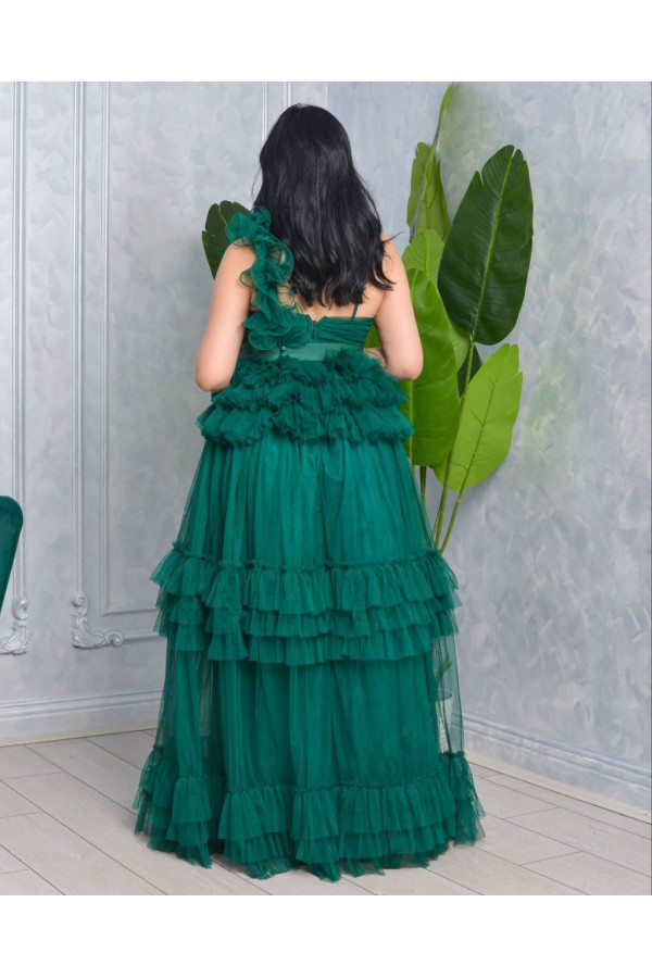 118919 Смарагдовий зелений Вечірня сукня