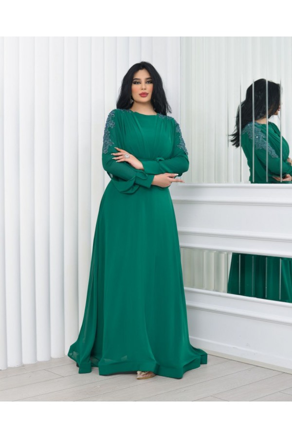 118932 Изумрудно-зеленый Вечернее платье