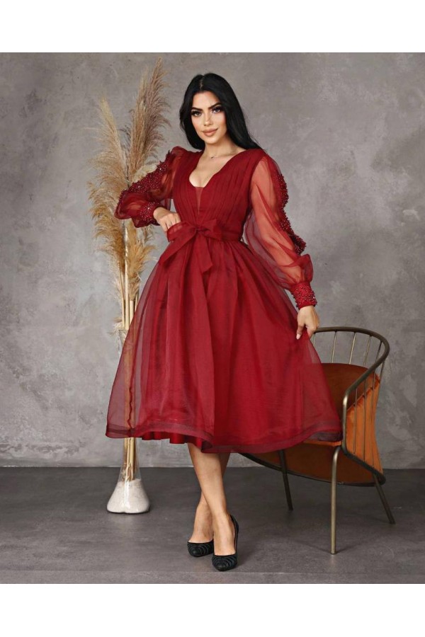 118941 burgundy Evening dress