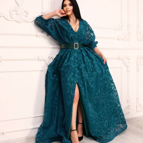 118949 TOPTAN ZÜMRÜT YEŞİL ABİYE toptan bayan giyim