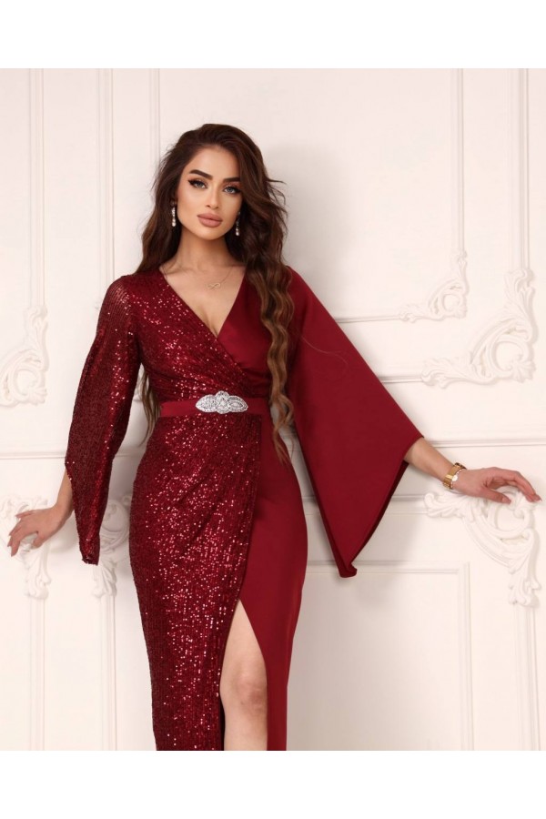 118952 burgundy Evening dress