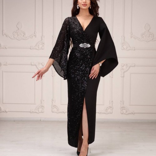 118953 TOPTAN SİYAH ABİYE toptan bayan giyim