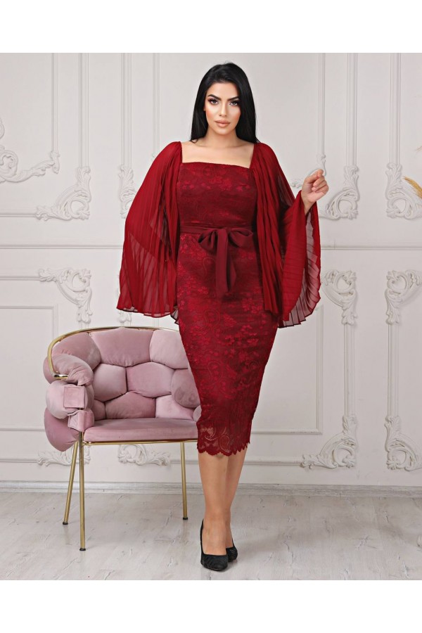 118974 burgundy Evening dress