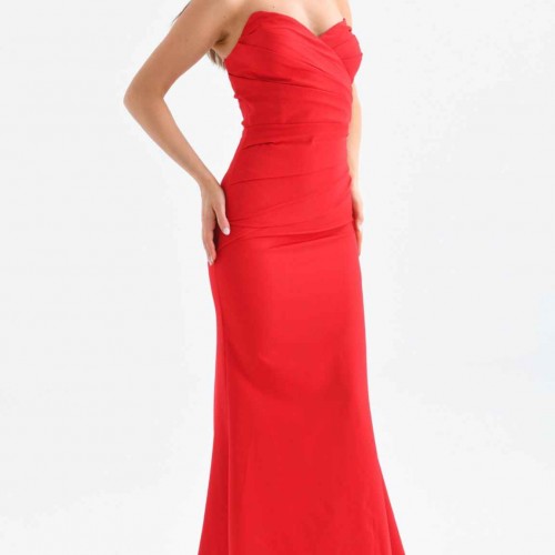 119031 TOPTAN KIRMIZI ABİYE toptan bayan giyim