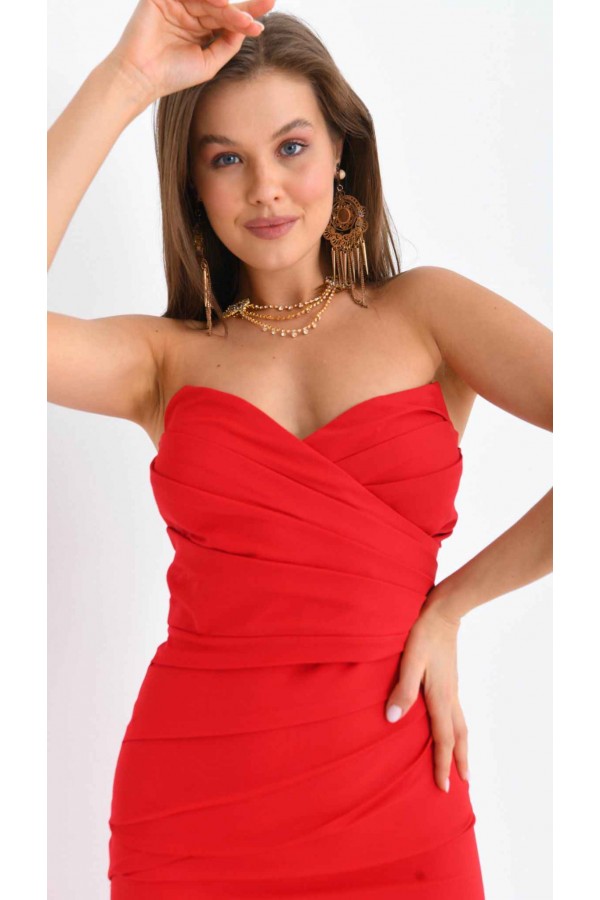 119031 red Evening dress