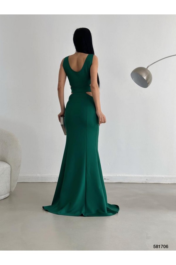 119042 зеленый Вечернее платье
