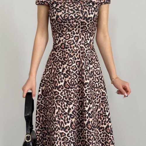 119075 TOPTAN DESENLİ ELBİSE toptan bayan giyim