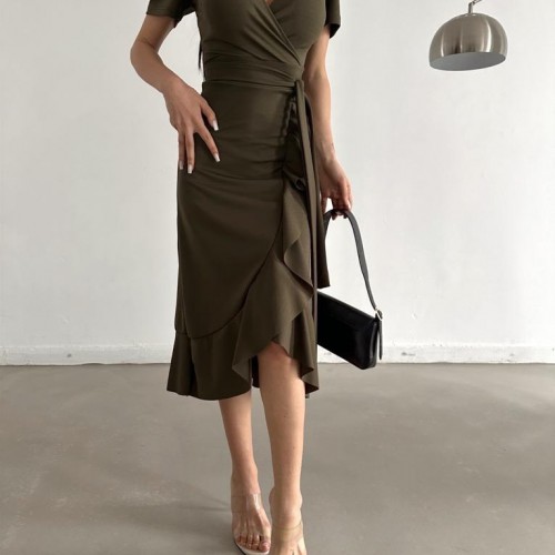 119126 TOPTAN HAKİ ELBİSE 119126 TOPTAN HAKİ ELBİSE toptan bayan giyim