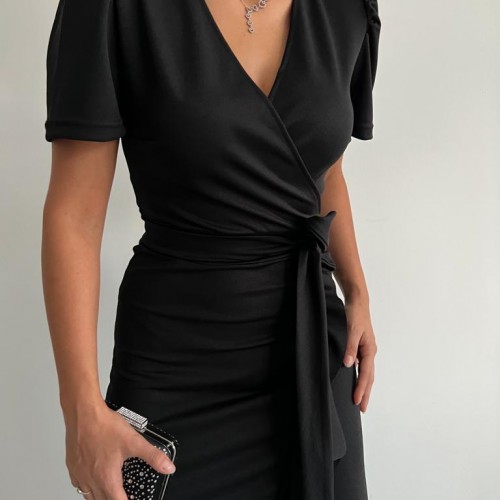 119127 TOPTAN SİYAH ELBİSE toptan bayan giyim