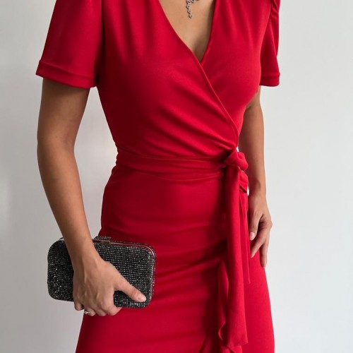 119128 TOPTAN KIRMIZI ELBİSE 119128 TOPTAN KIRMIZI ELBİSE toptan bayan giyim