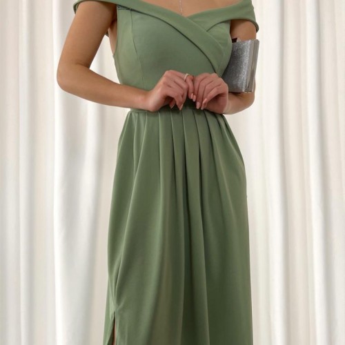 119145 TOPTAN SU YEŞİL ABİYE toptan bayan giyim